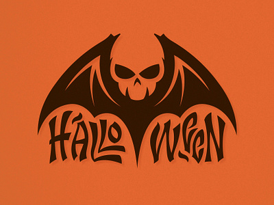 Halloween bat halloween halloween design icon logo negative space skull skull logo