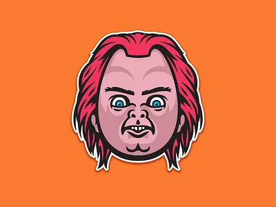 Chucky childs play chucky creepy eyes face halloween halloween design illustration movie nightmare scary spooky spooky szn spoopy vector