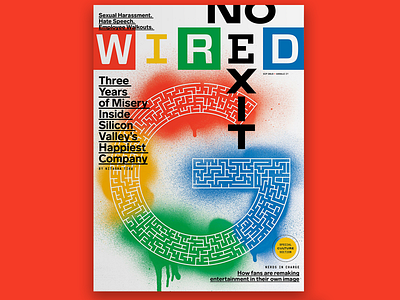 Wired Magazine Google Cover and Interior Art cover dragonfly drone eye google icon icons illustration logo magazine maze paint poster ripped spray paint wired wired magazine