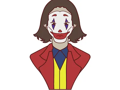 Joker batman character clown dc design halloween illustration joaquin phoenix joker minimal stylized
