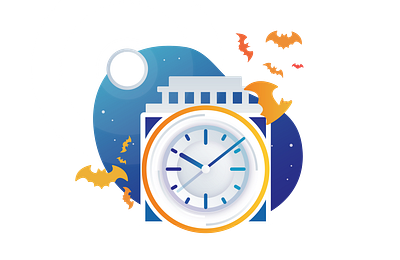 Halloween Time Service bats clock clock tower halloween moon night stars time