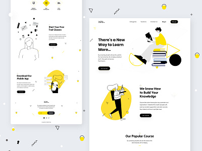 EdU..- Education Landing Page 2019 trend design designer dribbbble education landing page full time job illustration landing page landing page concept typography ui ux web ui design