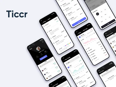 Ticcr app bitcoin chart crypto finance finance app financial fx ios iphone stocks trading trading platform ui