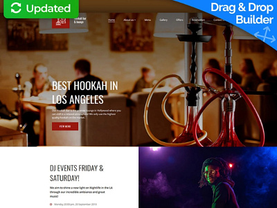 Lounge Website Template for Hookah Bar bar design for website hookah bar lounge lounge website lounge website mobile website design responsive website design web design website design website template