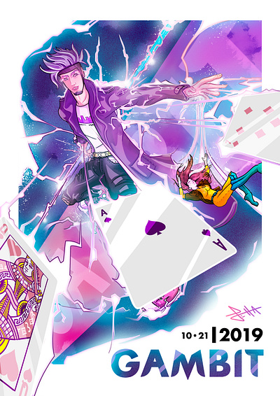 Gambit art design gambit illustration poster