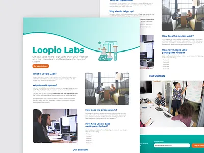Loopio Labs - Landing Page ui ux web design