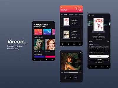 Viread, Ui Design - Visual Reading app application books read reading app ui user interface ux visual read