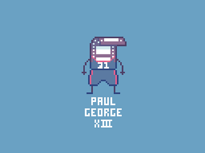 NBA Alter Egos: Paul George alter art blue ego film los angeles clippers nba paul george paul george xiii pixel pixelart red white