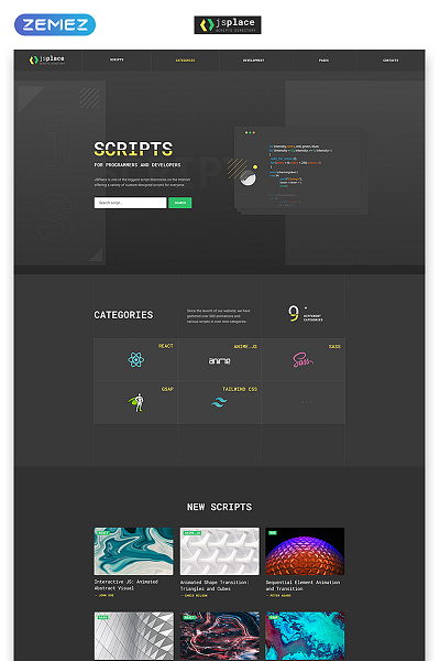 JS Place - Web Development Creative HTML Website Template ajax blog developer education education website freelancer js responsive service template web developer website design xml