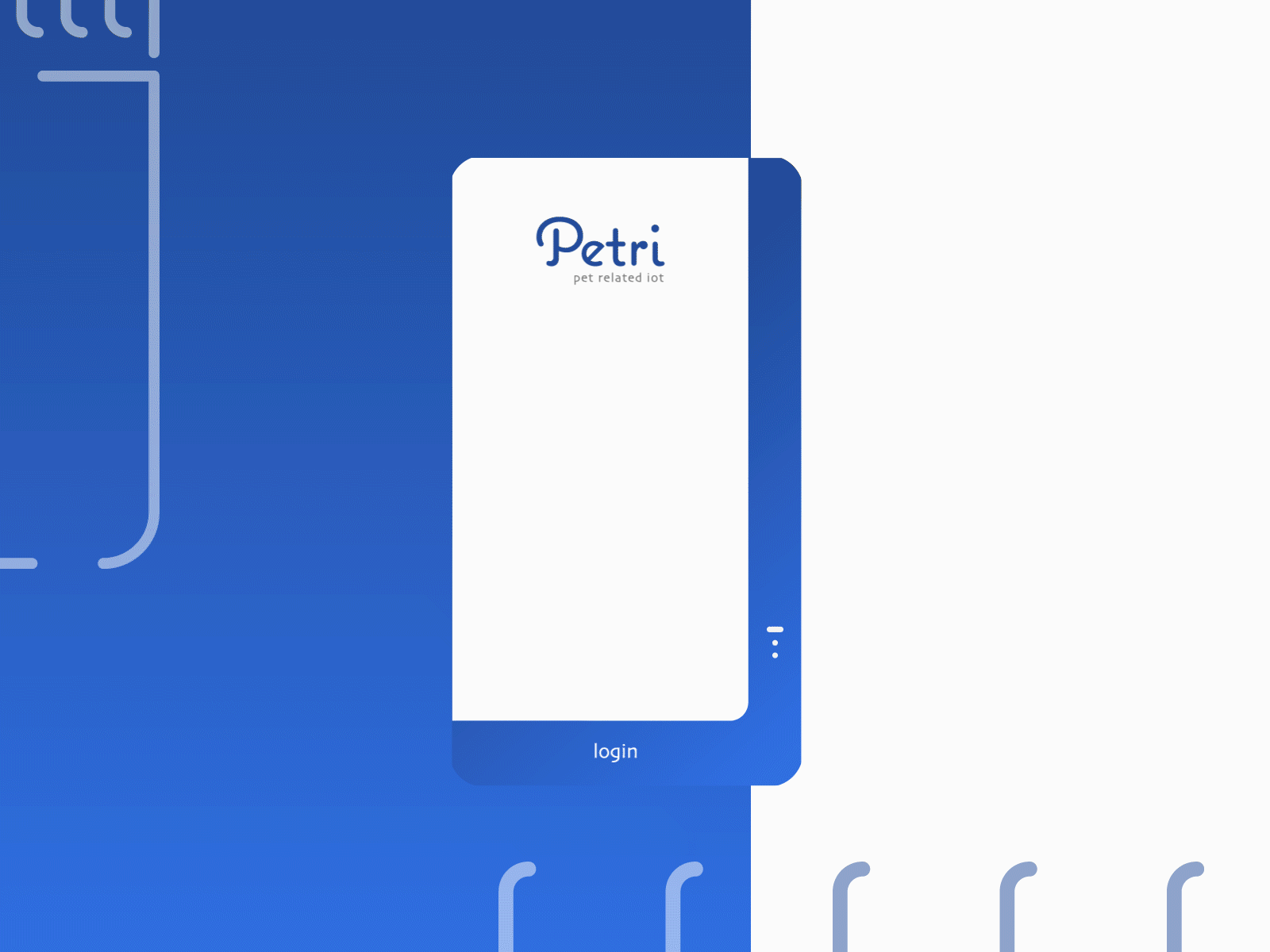 Petri ondoarding animation adobe aftereffects animation app blue carousel design flat icon illustrator iot login motion graphic onboarding pet ui user experience ux ui vet