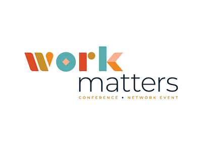 Work Matters branding career conference convention custom type event expo geometric job logo shapes show typography vocation