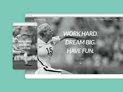 Rapinoe US Website Homepage branding ecommerce ecommerce design ecommerce shop futbol layout rapinoe soccer ui ux web webdesign