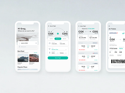 Flight Booking Concept - Mobile application booking card concept flight iphone mobile travel ui ux