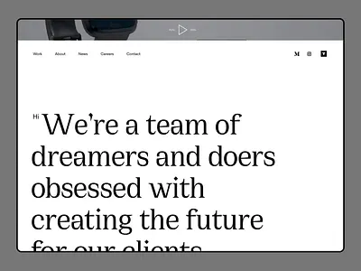 Homepage Prototype - Visual Identity - Concept agency website black and white brand clean flinto interface minimal prototype serif studies type typography web