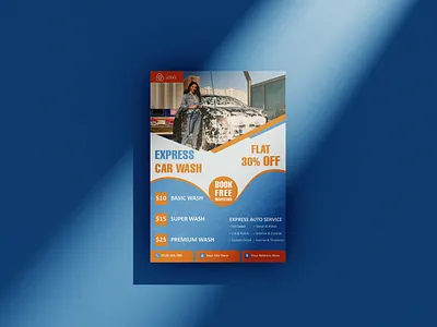 Auto Detailing & Car Wash Flyer auto detailing flyer business flyer car cleaning service car service promotion car wash advertising car wash flyer car wash poster editable car wash flyer flyer design graphic design marketing flyer minimalist flyer modern flyer design professional print design psd flyer template