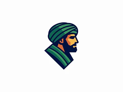 Nomad Logo Design beard bold branding desert design emblem geometric icon identity illustration journey logo man mark nomad symbol travel turban vector wanderer