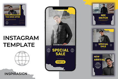 Social Media Feed & Story Template ads advertising banner branding facebook instagram popular post promotions social social media feed stories story template template