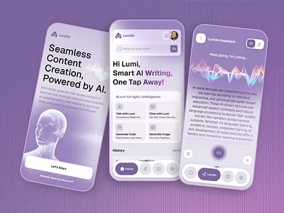 LumiAI – Your Smart AI Writing Assistant! 🤖 ai assistant ai content writer ai tool ai writing ai writing assistent app design app development artifiacial intelligence content creation graphic design illustration mechine learning mobile app saas product ui ux