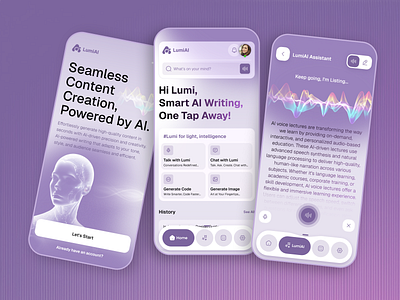 LumiAI – Your Smart AI Writing Assistant! 🤖 ai assistant ai content writer ai tool ai writing ai writing assistent app design app development artifiacial intelligence content creation graphic design illustration mechine learning mobile app saas product ui ux