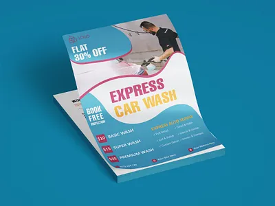 Auto Detailing & Car Wash Flyer auto detailing flyer business flyer car cleaning service car service promotion car wash advertising car wash flyer car wash poster editable car wash flyer flyer design graphic design marketing flyer minimalist flyer modern flyer design professional print design psd flyer template