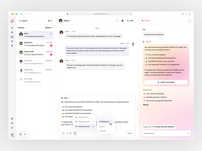 Sellence - Customer Message Sales Management agents ai call clean crm cs customer experience customer satisfaction dashboard inbox management message order platform saas design sender supports transaction ui ui ux