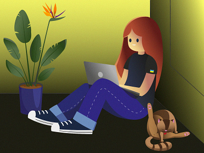 Cozy Work & Chill ✨ adobeillustrator animation catlover digitalart freelancelife illustration ukraine vectorart