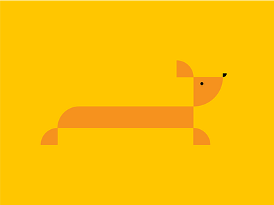 Lil' Guy dog geometric hotdog illustration puppy weiner dog