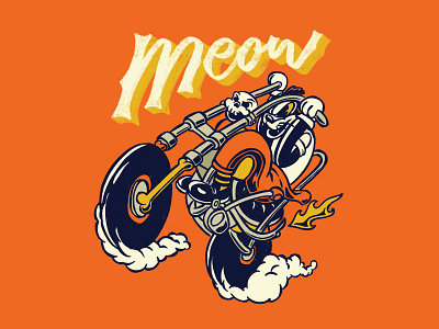 Happy Halloween automotive autumn cat character chopper digital drawing halloween handrawn illustration vector