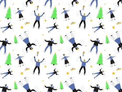 Snow angels adobe illustrator animation app character design flat illustration line art onboarding ui