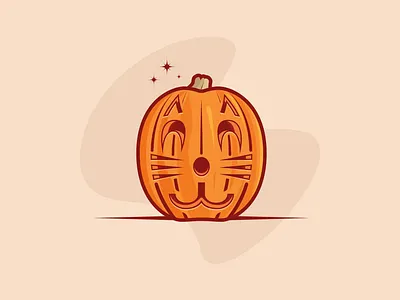 Happy Halloween! cat cat face halloween happy halloween illustration jackolantern meow pumpkin vector