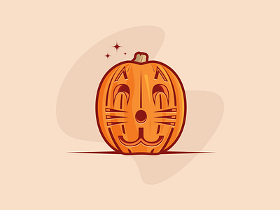 Happy Halloween! cat cat face halloween happy halloween illustration jackolantern meow pumpkin vector