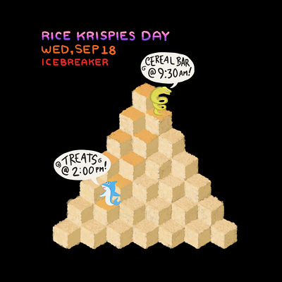 Rice Krispies Day art event flyer illustration poster