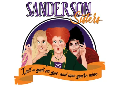 Sanderson sisters ai design flat halloween illustration vector