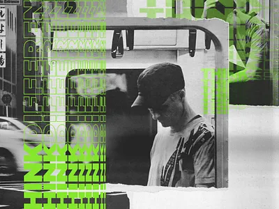 THINK DIFFERENT artist brutalism christian graphic design graphics grayscale hip hop hiphop japan jesus lime green music okinawa rap