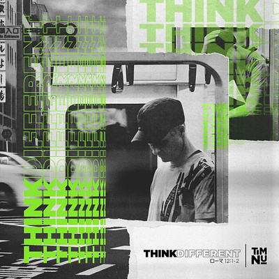 THINK DIFFERENT artist brutalism christian graphic design graphics grayscale hip hop hiphop japan jesus lime green music okinawa rap