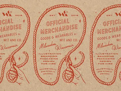 Merch Stamp branding illustration lasso packaging rope rubber stamp tyopgraphy