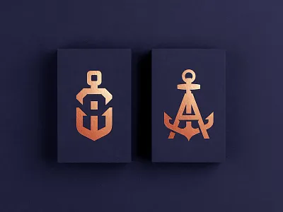 Copper Anchor Vol 2 anchor arrow business card copper foil human hvac indigo initials logo marine maritime monoline negative ocean sailing sea