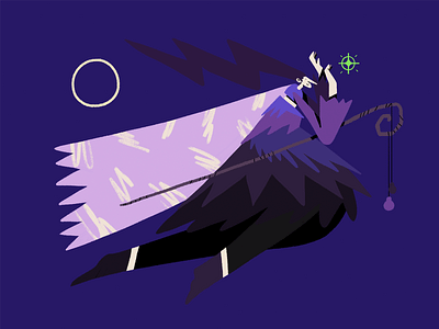 Bruxa character illustration shapes textures