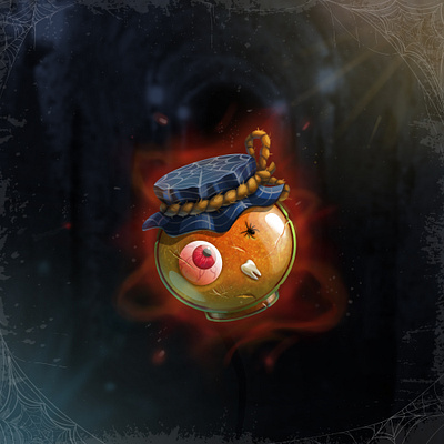 Canned Pumpkins Found in Witch's Cellar 🎃 2d art digital illustration game art game asset game icon icon design illustration