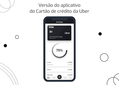 Versão do aplicativo do cartão de crédito da Uber design app mobile uber uber design ui uidesign ux uxui