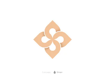 The Droplets blend branding design designer drop droplet drops elegant floral flower freelancer gold honey logo logo designer negative space premium sale water white space