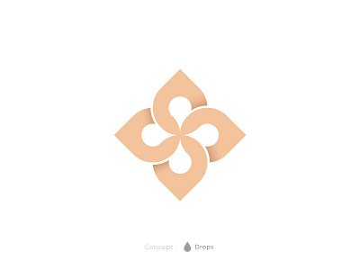 The Droplets blend branding design designer drop droplet drops elegant floral flower freelancer gold honey logo logo designer negative space premium sale water white space