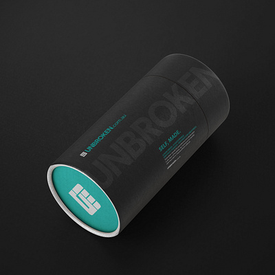 Unbroken Mailing Tube activewear brand brand identity branding branding design concept design gymwear mailing tube packaging product self made sport sports sports design sportswear strength teal unbroken visual identity