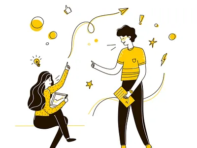 Idea bitcoin blockchain characterdesign color cute happy idea illustration illustrator people procreate vector work