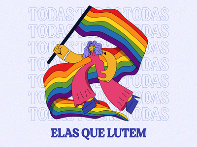 Todas que lutem. dragqueen fight ilustration love pride trans