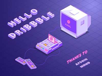 hello dribbble design first shot firstshot game hello hello dribbble hellodribbble illustraion illustration nintendo vector