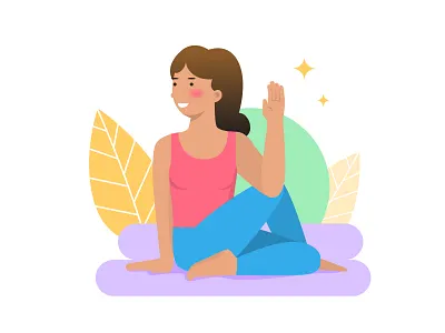 Yoga illustration asana bright character design flat illustration lady picture pose sport sports vector woman yoga yoga pose young
