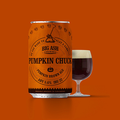 Pumpkin Chuck Beer Can Design