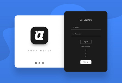 Aqua Meter Login From Design - UI / UX login page login screen ui ui ux ui design user interface ux