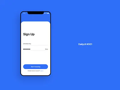 DailyUI #001 - Sign Up app dailyui 001 dailyuichallenge design sign up ui ux